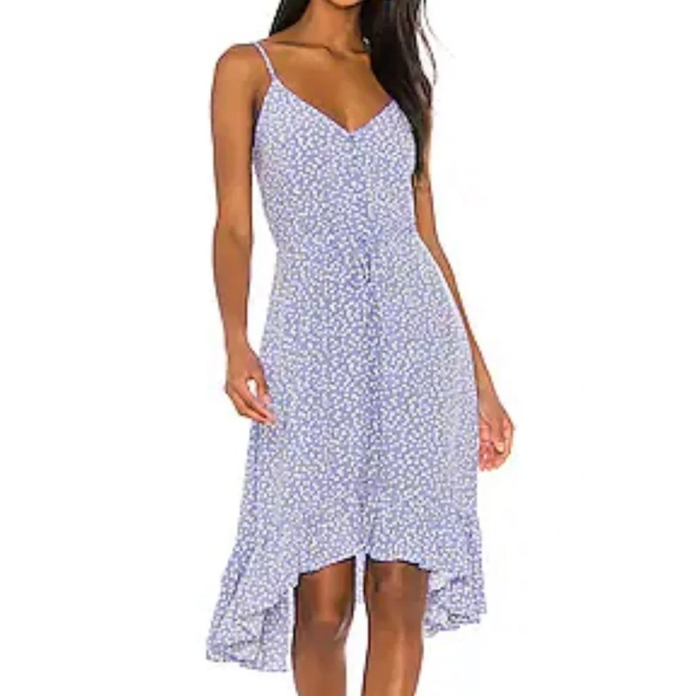 Rails Frida Dress in Sky Blue Daisies High Low Hem